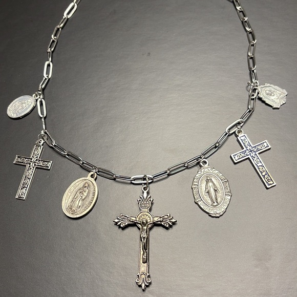 Saints Collection- A Cross The Universe handmade charm necklace.💫 - Picture 2 of 5